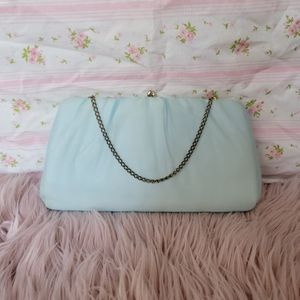 Vintage Powder Blue Clutch Purse